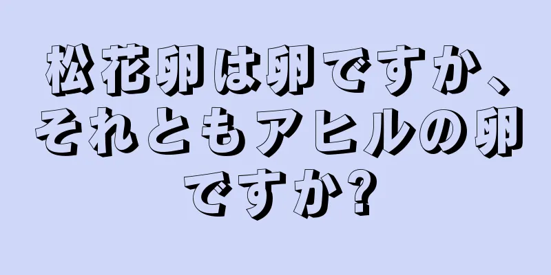 松花卵は卵ですか、それともアヒルの卵ですか?
