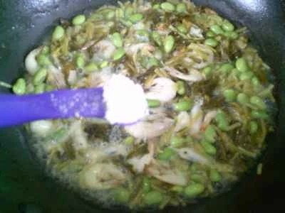 白エビと枝豆の炒め物と漬物の作り方：7