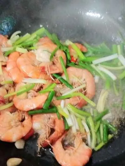 ネギ油エビの作り方：8