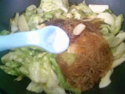 水たけのこ、カリフラワー、春雨の炒め物の作り方：11