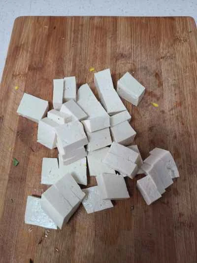 赤からし菜と豆腐の炒め物の作り方：3