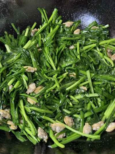 ネギとアサリの炒め物の作り方：10