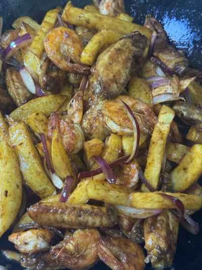 ドライポットチキンウィングとエビの作り方：19