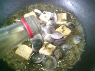 漬物、アサリ、豆腐の煮込みの作り方：6