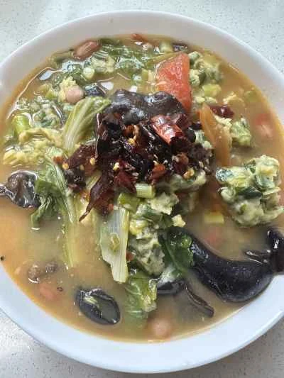 ネギ入り餃子スープのレシピ