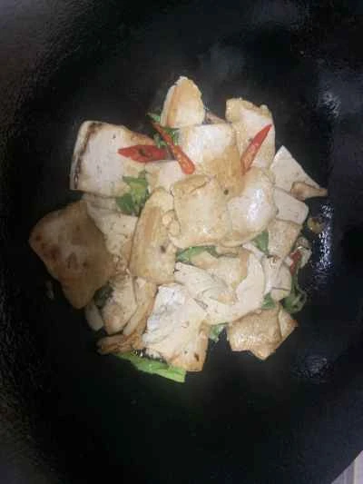 緑と赤ピーマンの豆腐の作り方：10