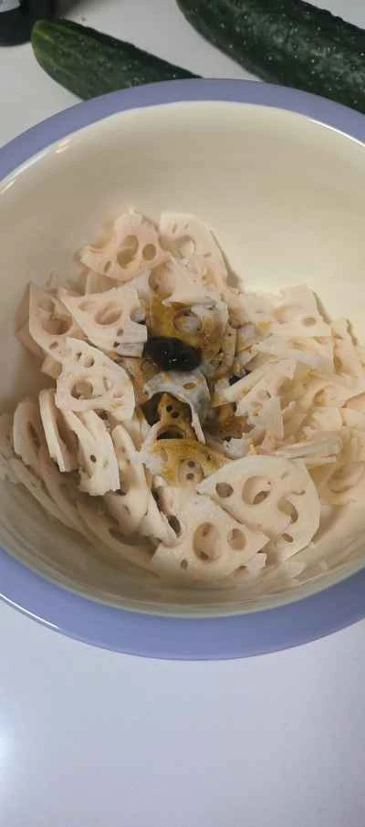 蒸しレンコンスライスのレシピ手順：2