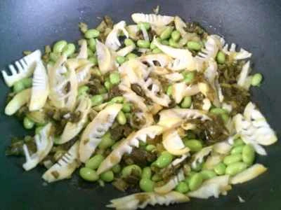 3つの珍味を使った塩漬け野菜炒めの作り方：10