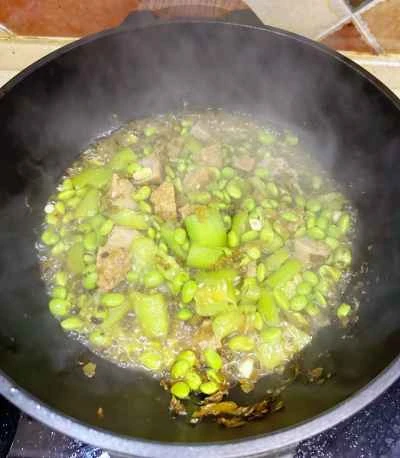 枝豆入り煮ヘチマの作り方：6