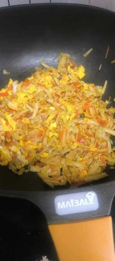 キャベツと卵のパンケーキ炒めの作り方：4