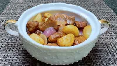 ニンニク風味の豚肉の角切りの作り方：17