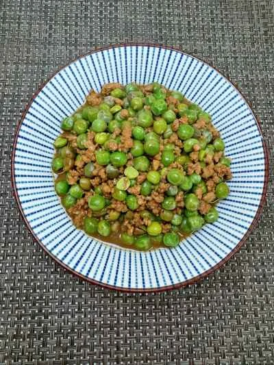 ひき肉入りエンドウ豆炒めのレシピ