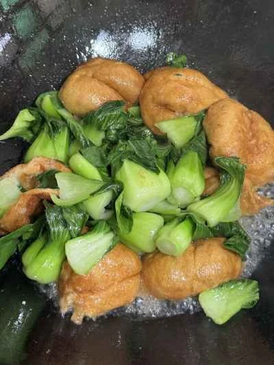 上海白菜と揚げグルテン炒めの作り方：8