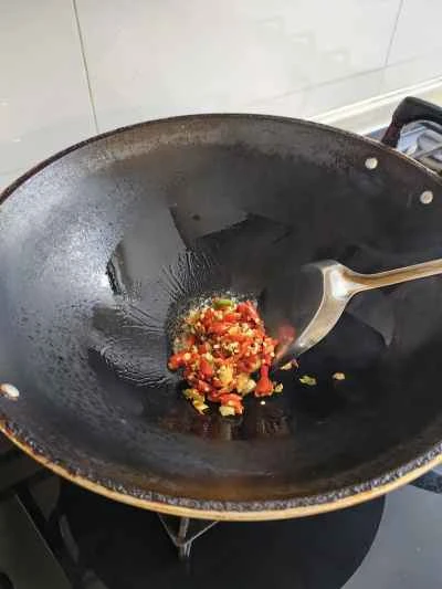 刻んだ唐辛子魚頭餅の作り方：4