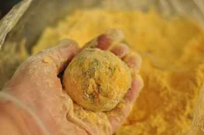 コーンミールと野菜の餃子の作り方：7