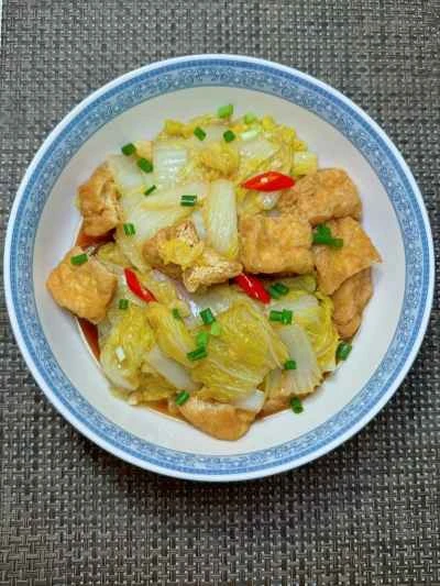 豆腐パフとベビーチンゲン菜の炒め物の作り方：11