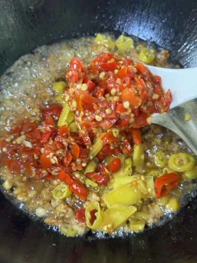 刻んだ唐辛子、ひき肉、こんにゃくの作り方：9