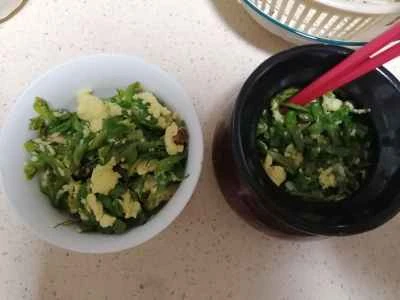 ホウキバナ卵炒めの作り方：5