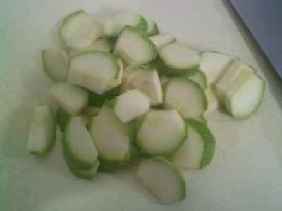 ズッキーニとキノコとエビの炒め物を作る手順：6