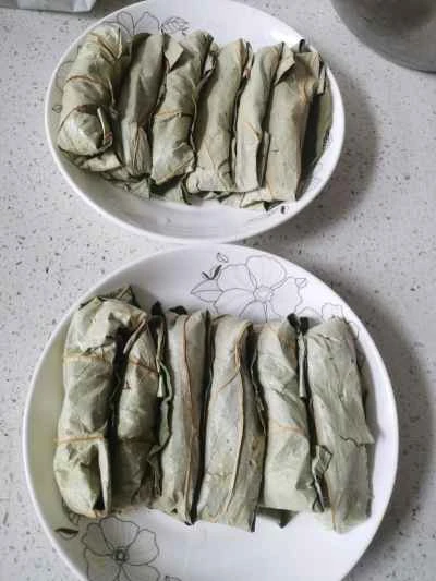 蓮の葉で蒸した豚バラ肉のレシピ手順：7