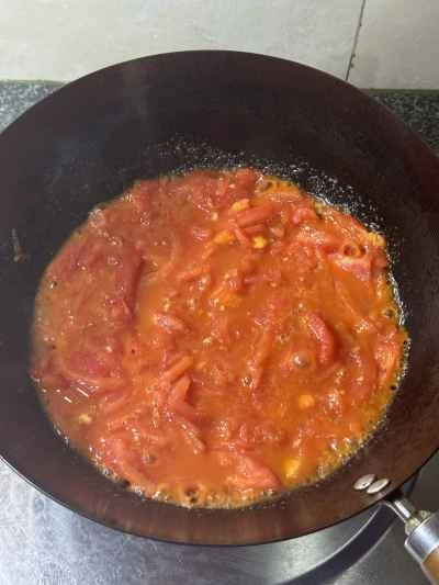 トマト、エノキ茸、牛肉の作り方：5