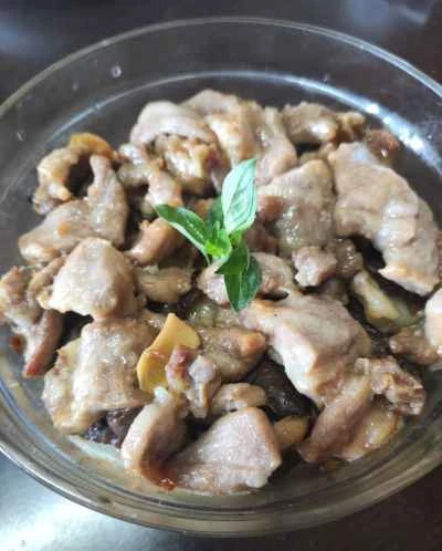 乾燥豆腐と野生キノコ入り蒸し豚肉の作り方：9