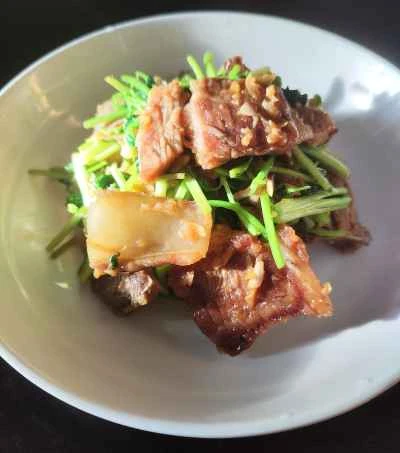 パクチーとシソの豚肉炒めの作り方：8