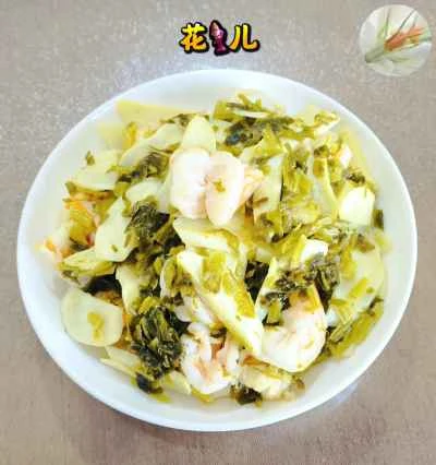 エビと漬物、水タケノコの炒め物のレシピ