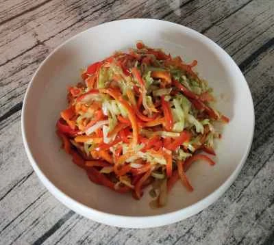 赤唐辛子とキャベツの炒め物の作り方：5