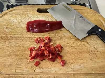 鶏肉と高菜のピクルス炒めの作り方：2