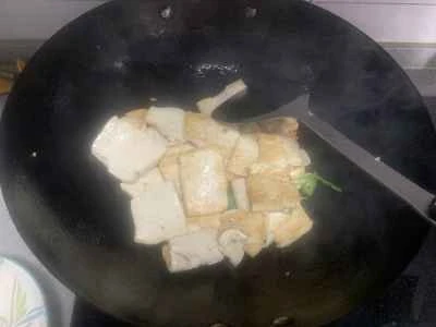 緑と赤ピーマンの豆腐の作り方：8