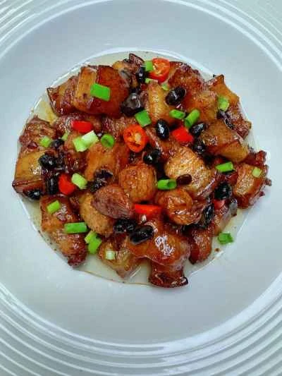 発酵黒豆入り蒸し豚バラ肉のレシピ