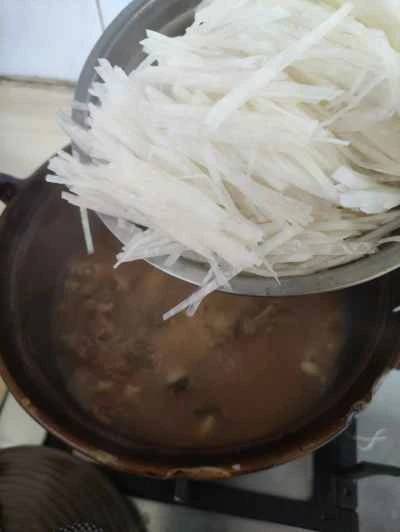 千切り大根入り鴨肉の煮込みの作り方：6