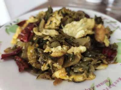 からし菜の漬物と卵炒めの作り方：7