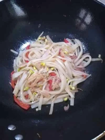 野菜入り冷麺炒めの作り方：9