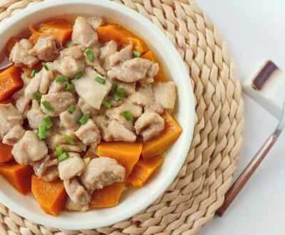 かぼちゃ入り蒸し鶏もも肉のレシピ手順：9