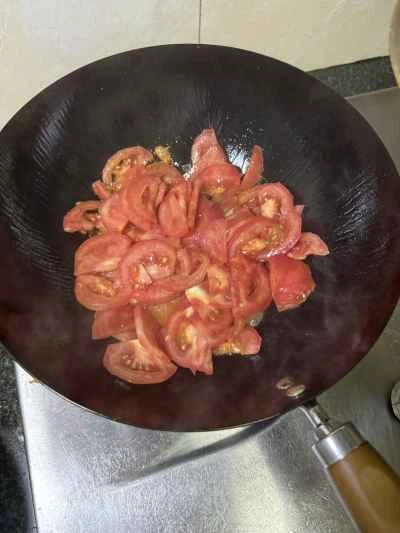 トマト、卵、エビペーストのレシピ手順：5