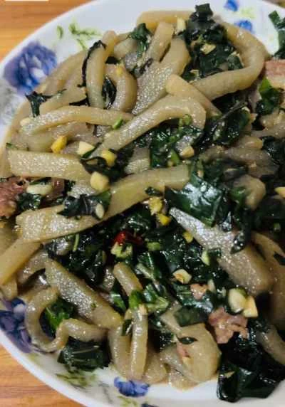 こんにゃく豆腐と紫蘇と檳榔の炒め物の作り方：6