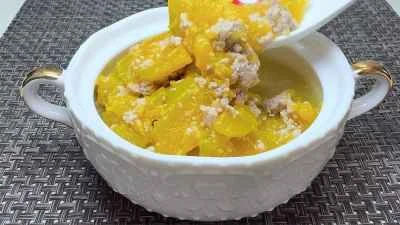 かぼちゃとひき肉の炒め物のレシピ