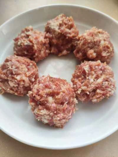 蒸し豚肉のミートボールのレシピ手順：3
