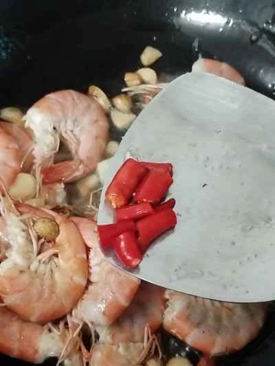 ネギ油エビの作り方：6