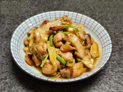 鶏肉と生姜とネギの炒め物のレシピ