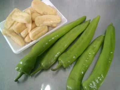 ピーマン入り豆腐の煮込みの作り方：1