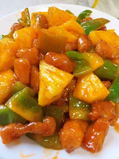 低脂肪バージョンのパイナップル入り酢豚（鶏胸肉、揚げない）の作り方：12