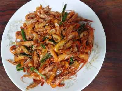 小川エビの炒め方：6