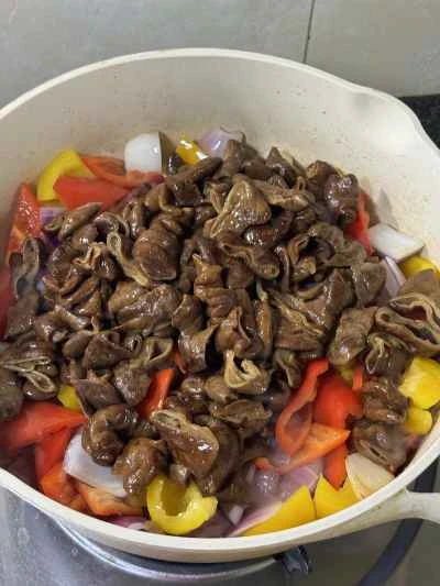 ピーマンと豚モツの炒め物の作り方：8