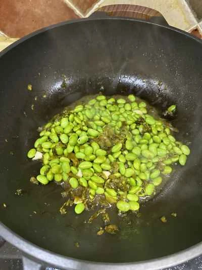 枝豆入り煮ヘチマの作り方：4