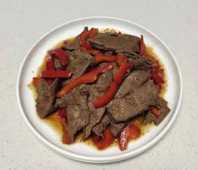 豚レバーと赤ピーマンの炒め物の作り方：5