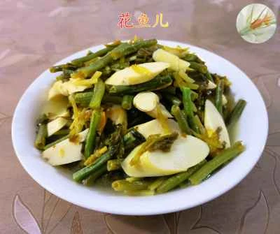 たけのこと漬物と豆の煮込みのレシピ