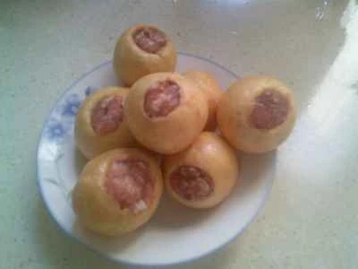 からし菜の漬物、揚げグルテン、肉詰め、ゆで枝豆の作り方：9